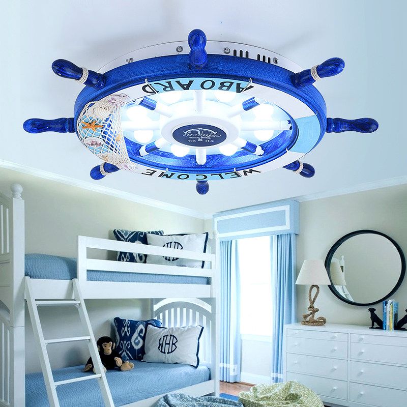 Arisha Moderne LED Plafonnier Blanc/Bleu Métal Salon Chambre à coucher - Neutralighting