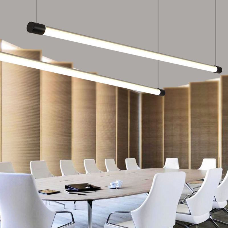 Ray Linéaire LED Suspension Noire Argent Métal Chambre à coucher - Neutralighting
