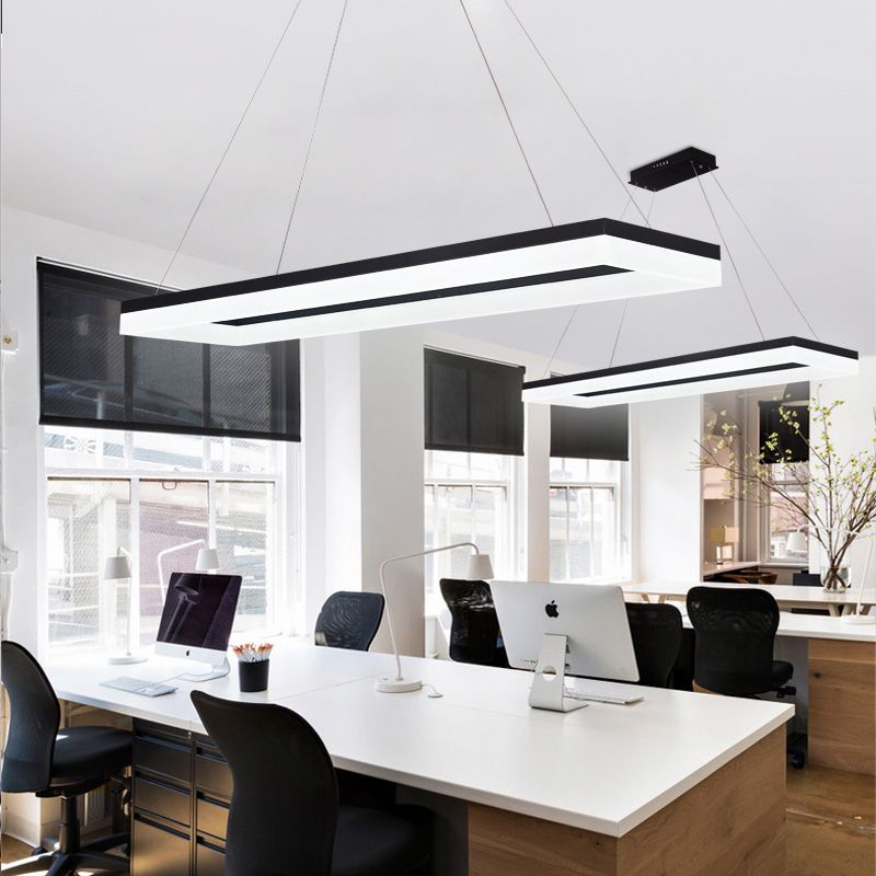 Arisha Luminaires Suspensions Carrée Simple Moderne Acrylique Noir/Blanc Salon/Chambre à Coucher/Salle à Manger - Neutralighting