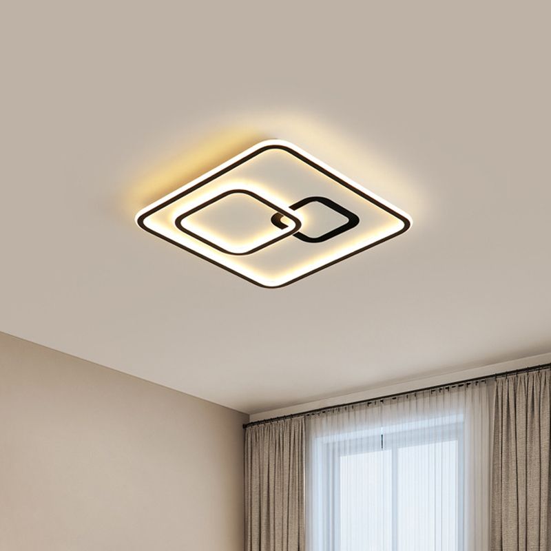 Arisha Moderne LED Plafonnier Noir Acrylique Chambre à Coucher Salon - Neutralighting