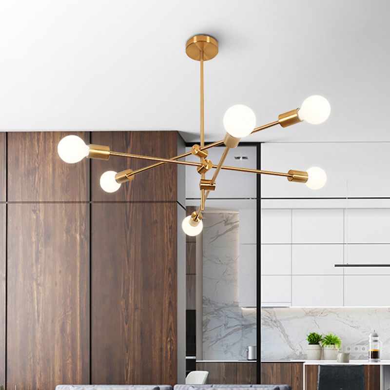 Valentina Moderne Lustre Noir/Doré Métal/Verre Salon Chambre à coucher - Neutralighting