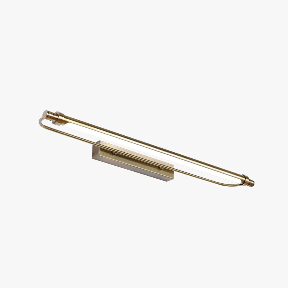 Arisha Applique Murale LED Minimaliste Linéaire, Métal/Acrylique, Or, Salle de Bain