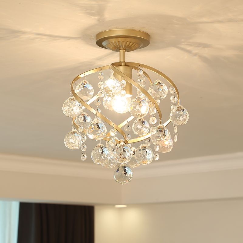 Valentina Design LED Plafonnier Laiton Cristal Salon Chambre à coucher - Neutralighting