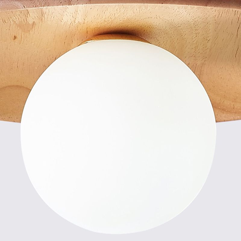 Oaki Plafonnier Bol Moderne. Bois/Verre. Bois/Noyer. Salon - Neutralighting