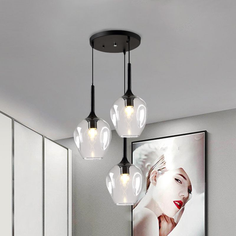 Valentina LED Suspension Bleu Gris Verre Salle à Manger Chambre à coucher - Neutralighting