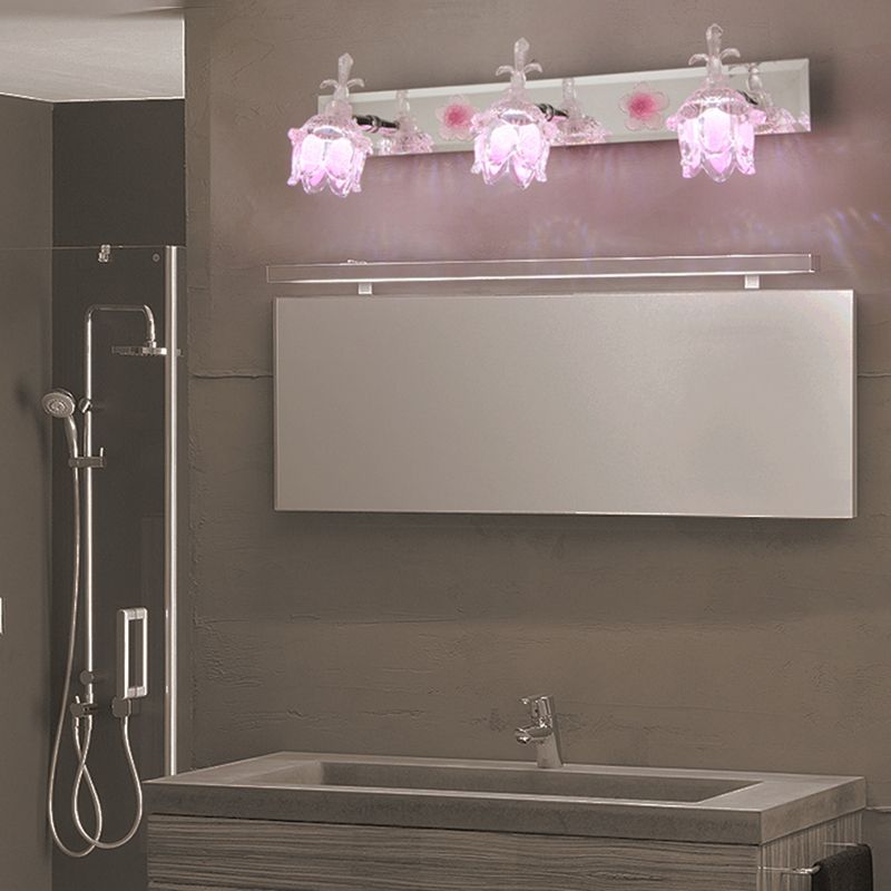 Ray Applique Murale Fleur Moderne, Métal/Verre, Rose, Chambre - Neutralighting