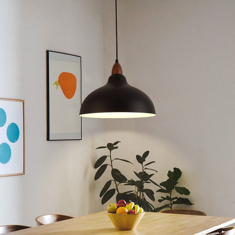 Valentina Suspension Bol Moderne, Métal, Noir/Blanc, Salon - Neutralighting