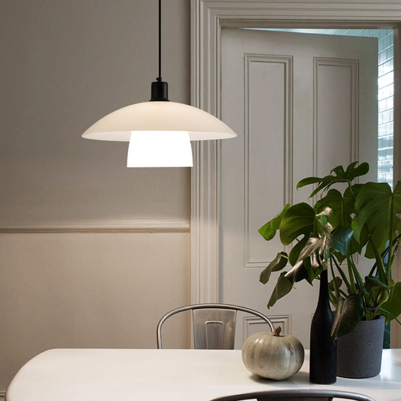 Arisha Suspension Dôme Nordique, Verre/Metal, Blanc, Chambre - Neutralighting