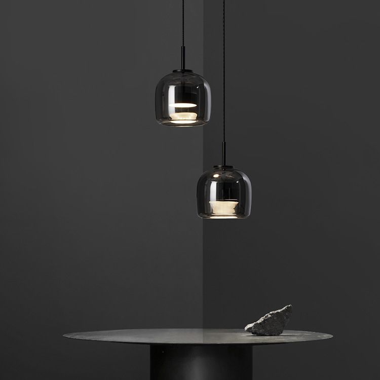 Valentina Suspension Dôme Moderne, Verre, Noir, Salon - Neutralighting