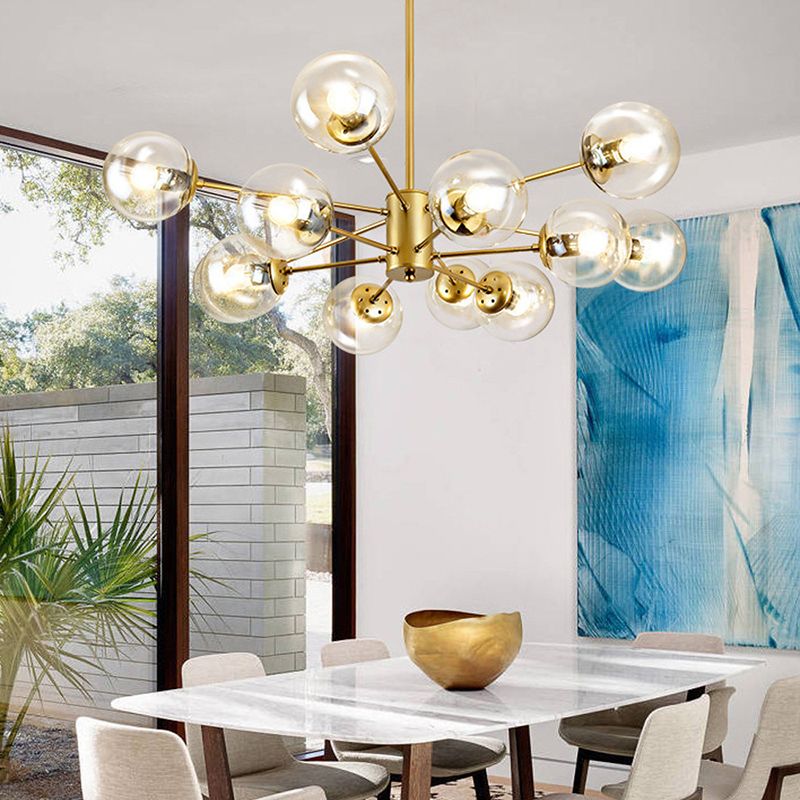 Valentina Suspension Multi Retro, Metal/Verre, Noir/Or, Salon - Neutralighting