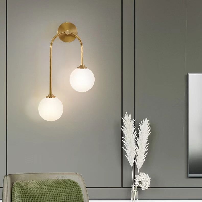 Valentina Applique Murale Globe Moderne, Métal/Verre, Laiton, Salon - Neutralighting