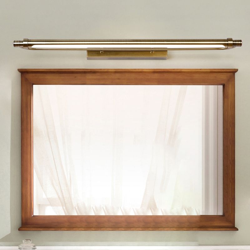 Arisha Applique Murale LED Minimaliste Linéaire, Métal/Acrylique, Or, Salle de Bain - Neutralighting