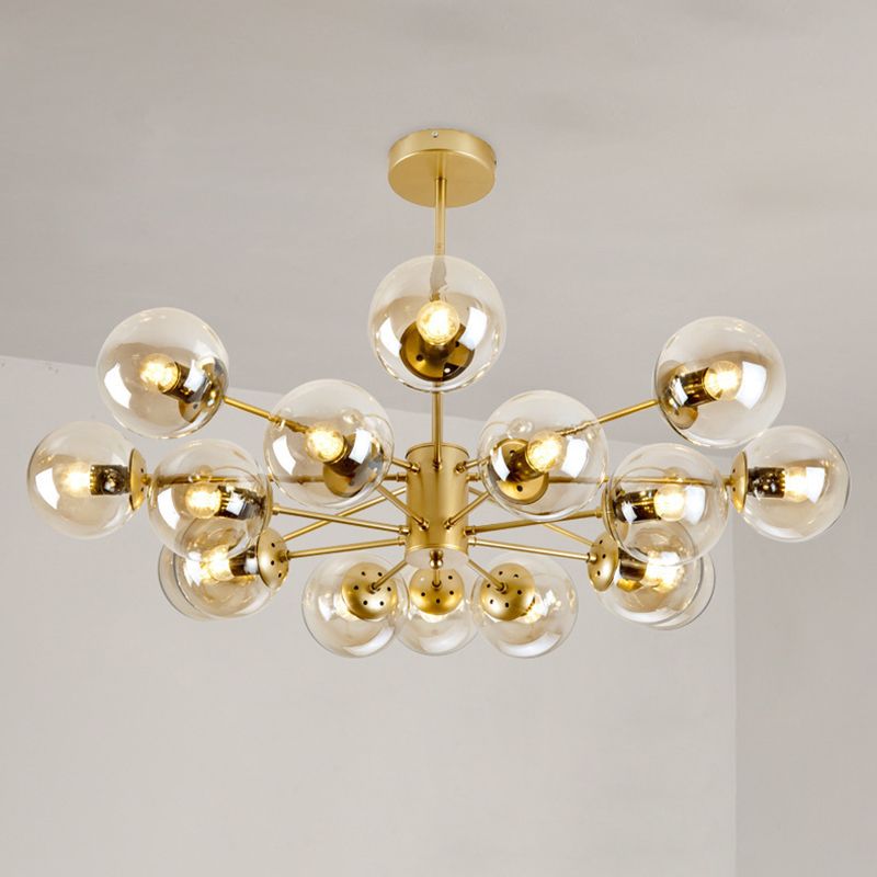 Valentina Suspension Multi Retro, Metal/Verre, Noir/Or, Salon - Neutralighting