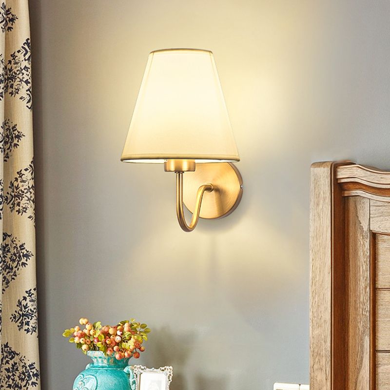 Tiffany Applique Murale Géométrique Nordique, Métal/Tissu, Noir/Blanc/Café/Lin, Chambre - Neutralighting