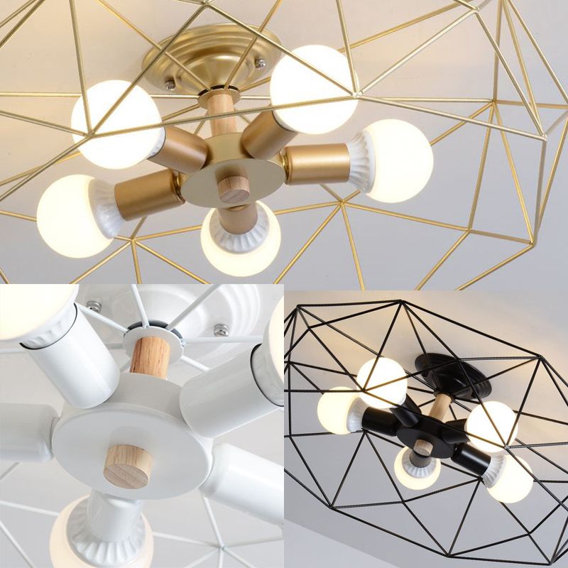 Arisha Moderne LED Plafonnier Doré/Blanc Métal Salon Chambre à coucher - Neutralighting