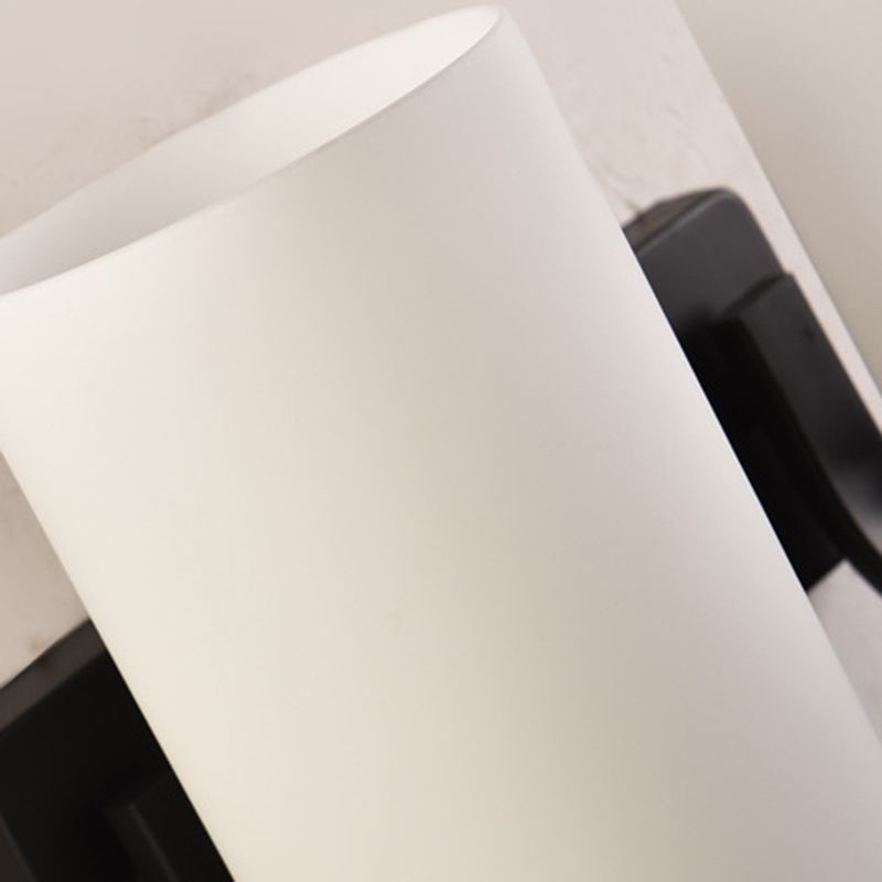 Tiffany Applique Murale Miroir Cylindrique Moderne, Verre/Métal, Noir/Chromé, Salon - Neutralighting