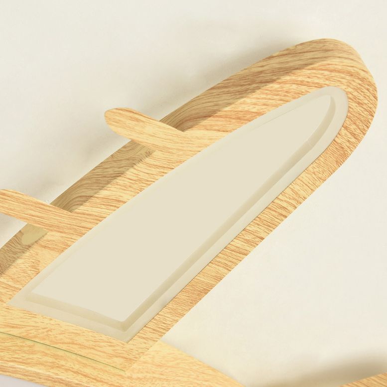 Aria Design LED Plafonnier Avion Moderne Bois/Acrylique Bois/Beige Salon - Neutralighting