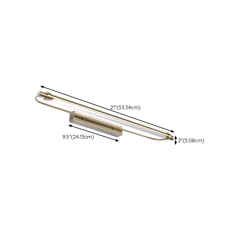 Arisha Applique Murale LED Minimaliste Linéaire, Métal/Acrylique, Or, Salle de Bain - Neutralighting