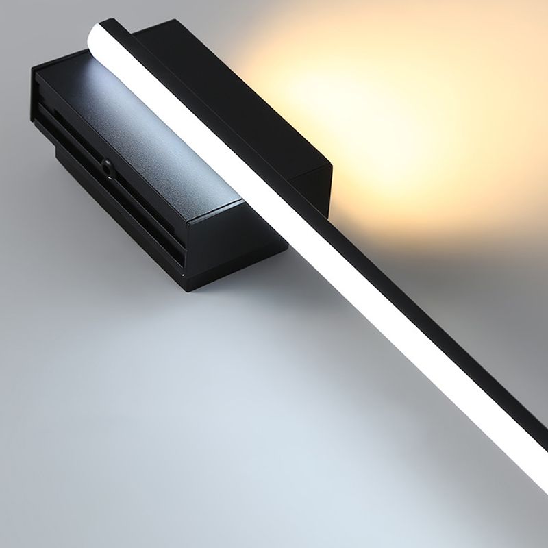 Ray Applique de Vanité Linéaire Minimaliste, Métal/Acrylique, Noir, Salon - Neutralighting