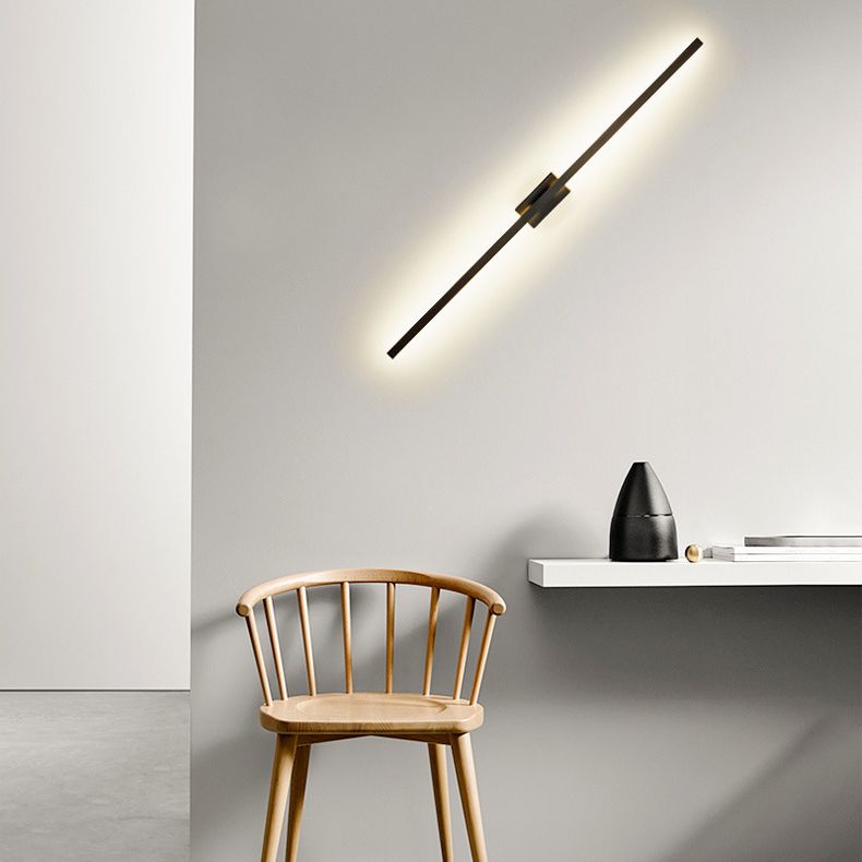 Arisha Longue Intérieur LED Applique Murale Linéaire Moderne Métal Noir Salle de Bain - Neutralighting