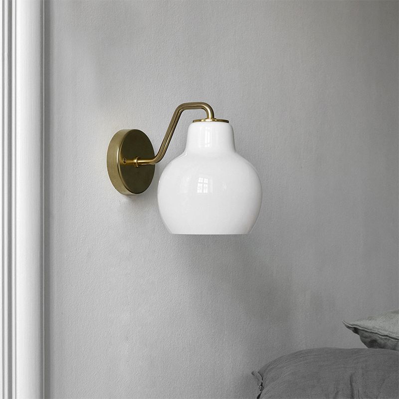 Valentina Applique Murale Vintage en Forme de Dôme, Métal/Verre, Blanc, Salle à Manger - Neutralighting