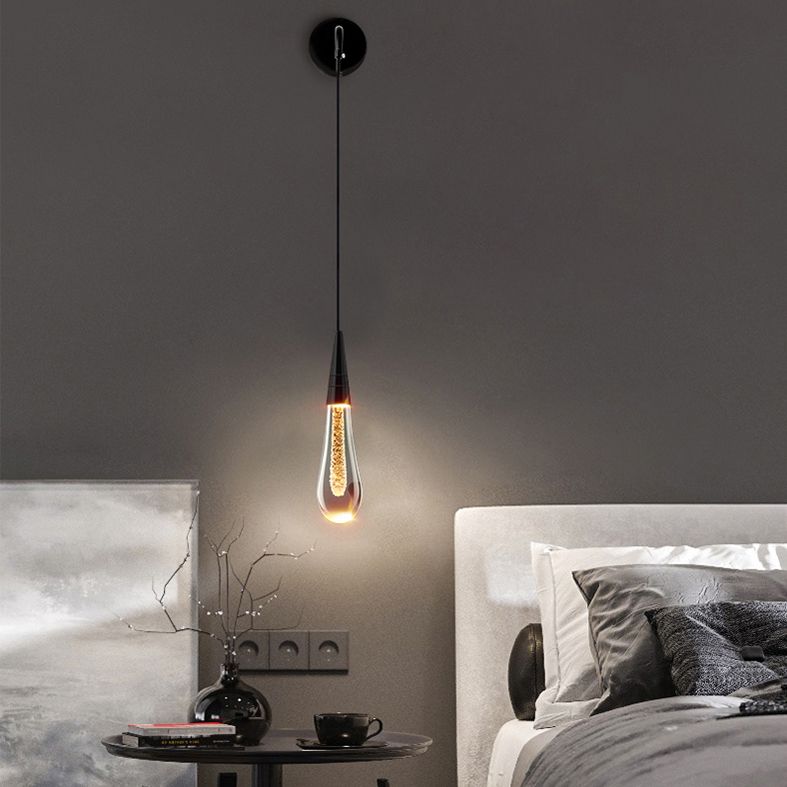 Kristy Design LED Applique Murale Goutte d’Eau Moderne Cristal Noir/Or Chambre à Coucher - Neutralighting