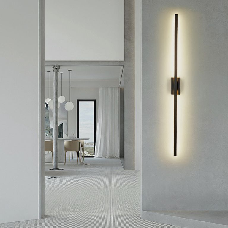Arisha Longue Intérieur LED Applique Murale Linéaire Moderne Métal Noir Salle de Bain - Neutralighting