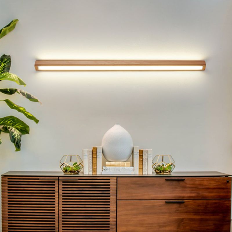 Dwyn Applique Murale Miroir Linéaire Minimaliste Bois Salon