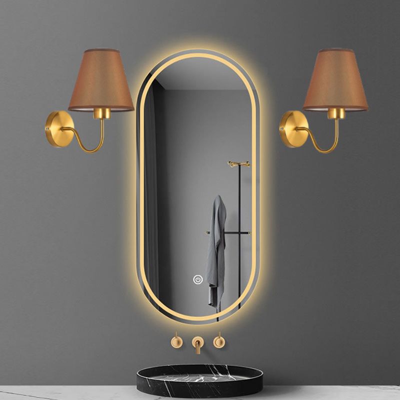 Tiffany Applique Murale Géométrique Nordique, Métal/Tissu, Noir/Blanc/Café/Lin, Chambre - Neutralighting