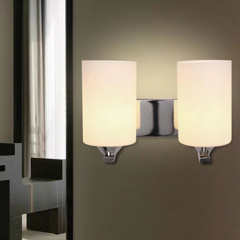 Tiffany Applique Murale Miroir Cylindrique Moderne, Verre/Métal, Noir/Chromé, Salon - Neutralighting