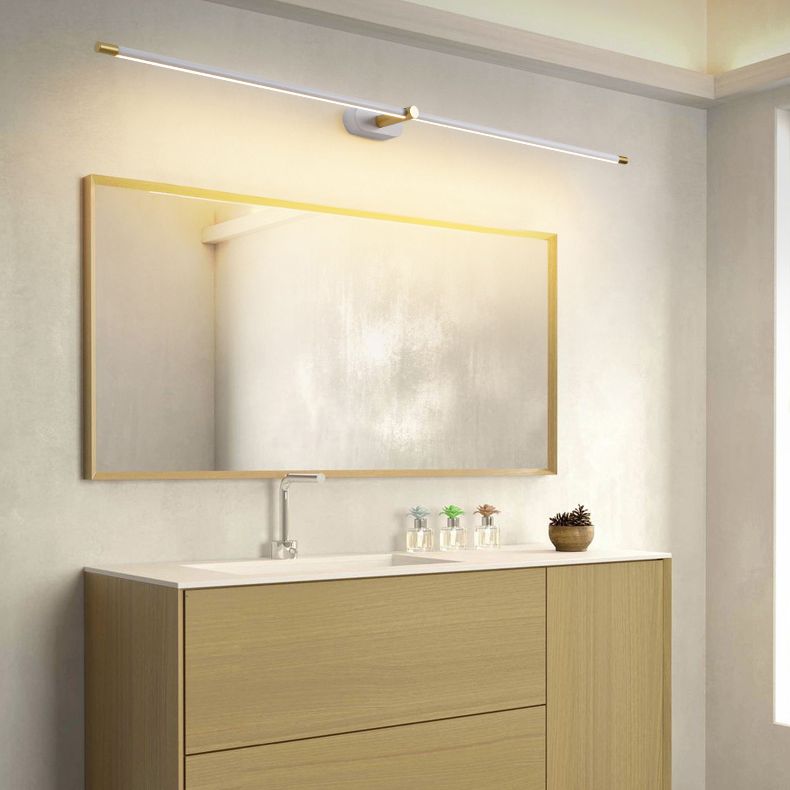 Arisha Applique Murale Salle de Bain Linéaire Moderne Métal Acrylique Noir/Blanc/Or - Neutralighting