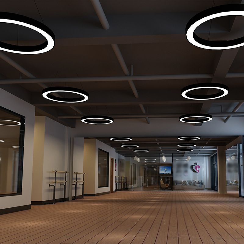 Arisha Luminaires Suspensions LED Anneau Simple Acrylique Noir/Blanc Salon/Cuisine - Neutralighting