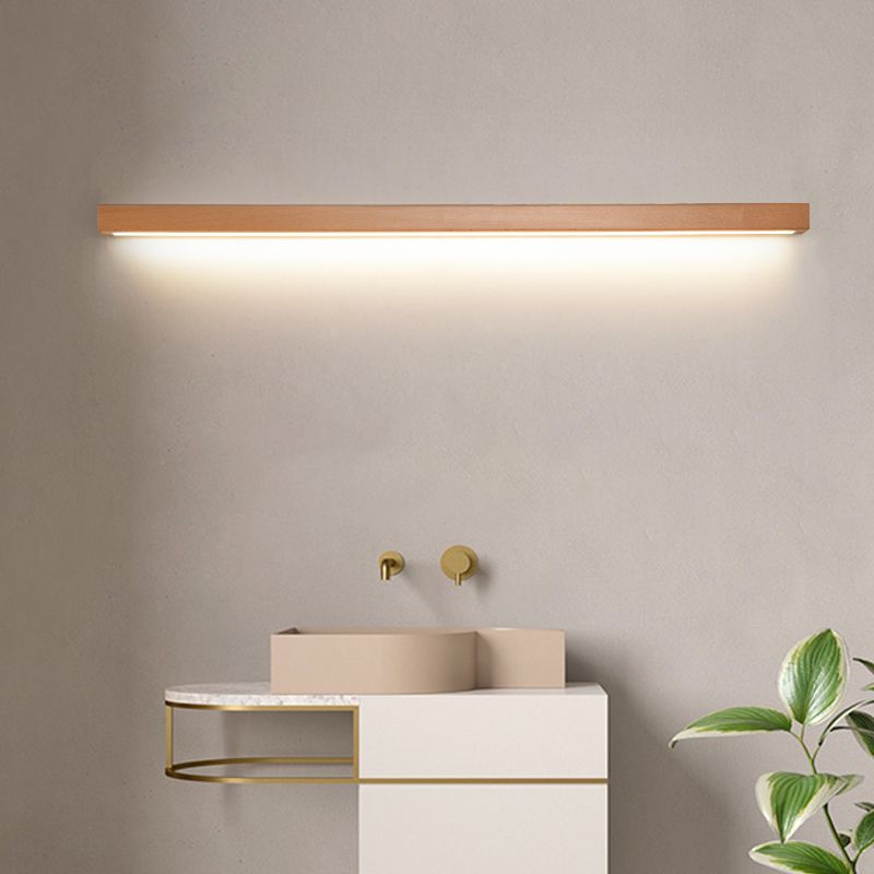 Dwyn Applique Murale Miroir Linéaire Minimaliste Bois Salon