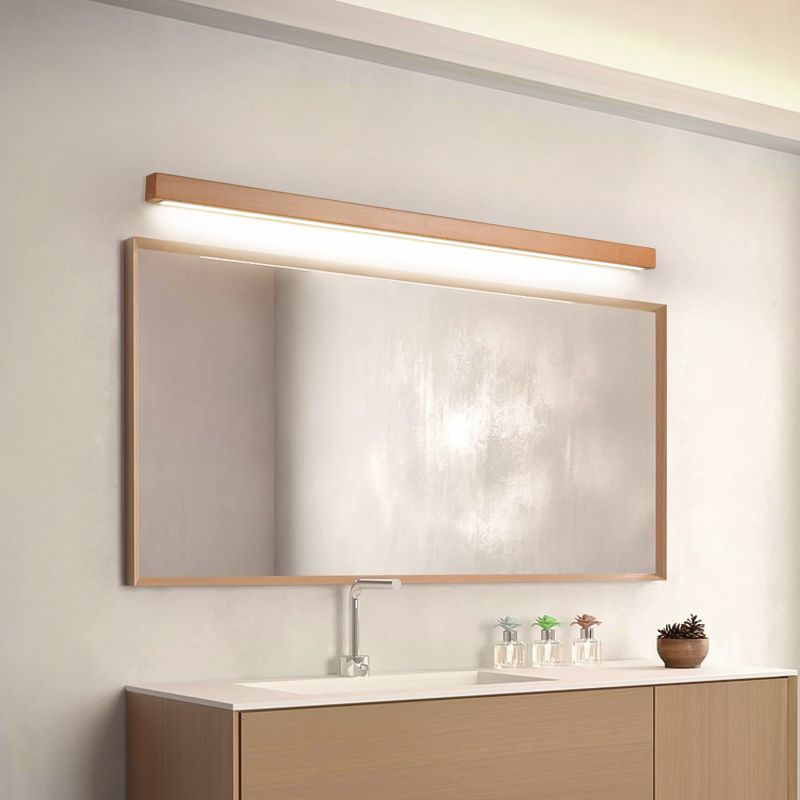 Dwyn Applique Murale Miroir Linéaire Minimaliste Bois Salon