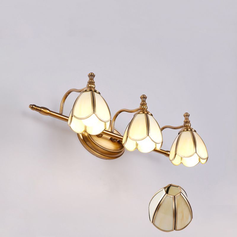 Ray Applique Murale Fleur Vintage, Métal/Verre, Jaune/Blanc - Neutralighting