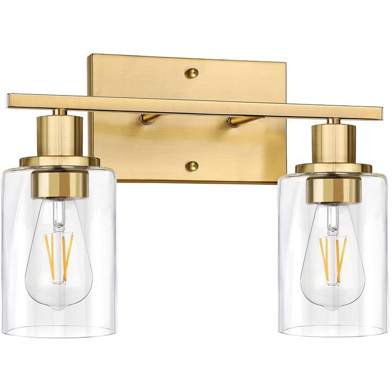 Silva Applique Murale Miroir Cylindrique Moderne, Verre/Métal, Noir/Or/Nickel, Chambre - Neutralighting
