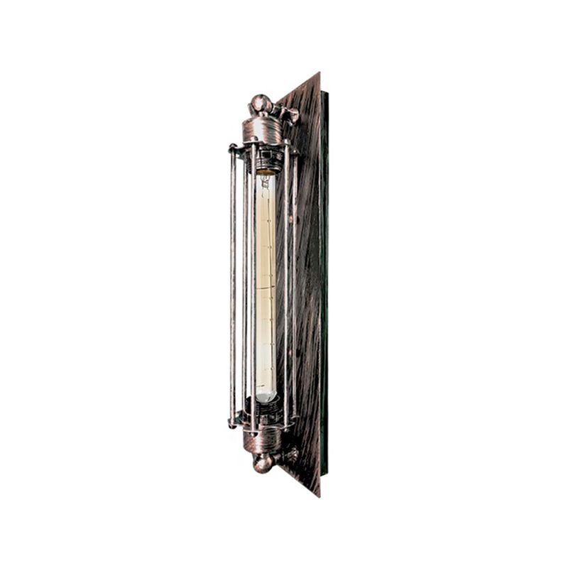 Silva Applique Murale Cylinderique Vintage, Métal/Verre, Noir/Rouge/Argent/Or, Salle de Bain - Neutralighting