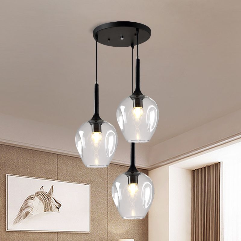 Valentina LED Suspension Bleu Gris Verre Salle à Manger Chambre à coucher - Neutralighting