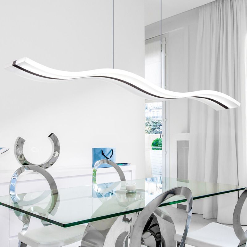Arisha Moderne LED Suspension Blanc Métal Acrylique Salon Chambre à coucher - Neutralighting