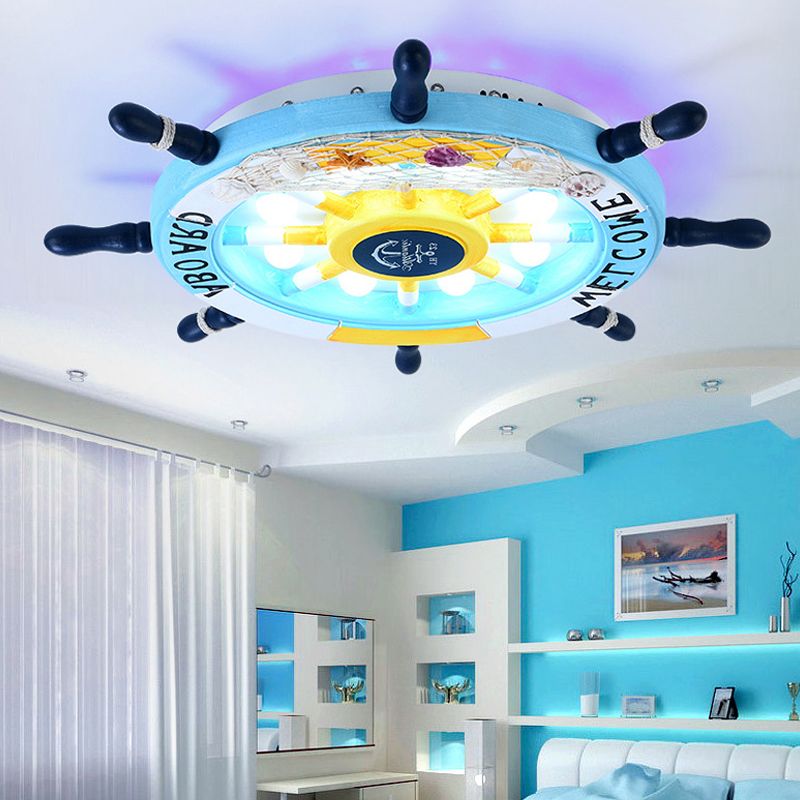 Arisha Moderne LED Plafonnier Blanc/Bleu Métal Salon Chambre à coucher - Neutralighting