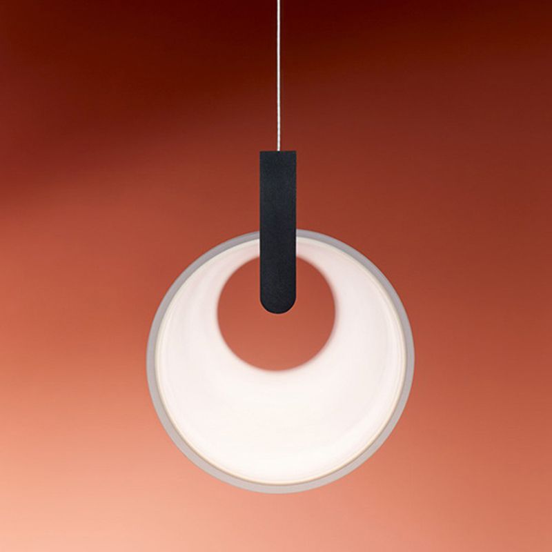 Ray Suspension Cylindre Minimaliste, Métal/Acrylique, Blanc/Noir, Salon - Neutralighting