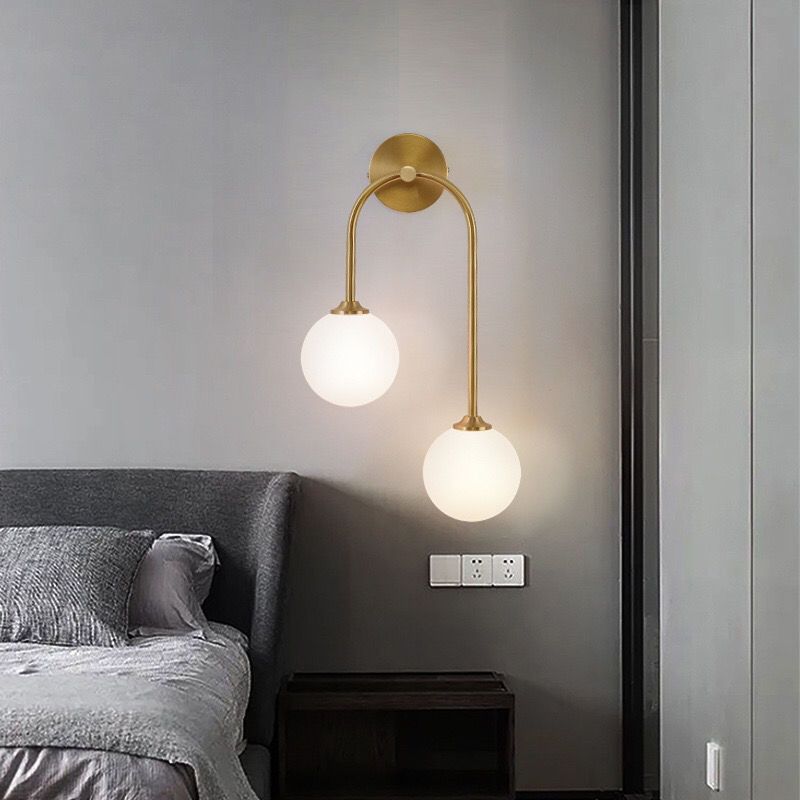 Valentina Applique Murale Globe Moderne, Métal/Verre, Laiton, Salon - Neutralighting