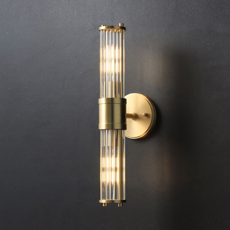 Tyra LED Applique Murale Cylindrique Vintage Métal/Verre Or - Neutralighting