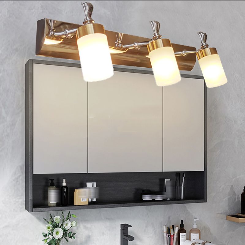 Arisha Applique Murale de Vanité Cylindrique Moderne, Métal/Acrylique, Salle de Bain - Neutralighting