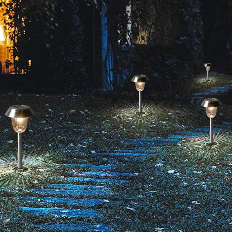 Ray Borne Extérieure Cylindre Moderne, Métal/Acrylique, Argent, Jardin