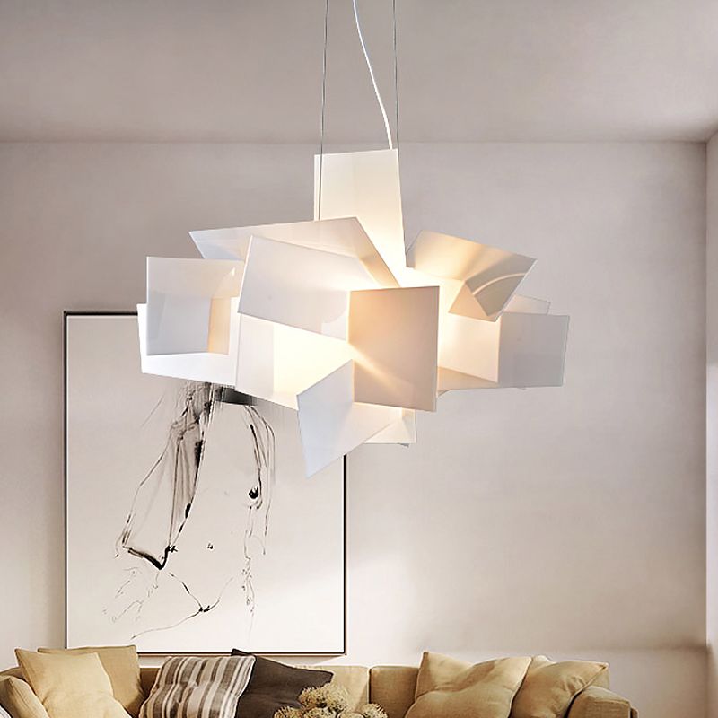Ritta Art LED Suspension Blanc Rouge Métal Acrylique Salon - Neutralighting