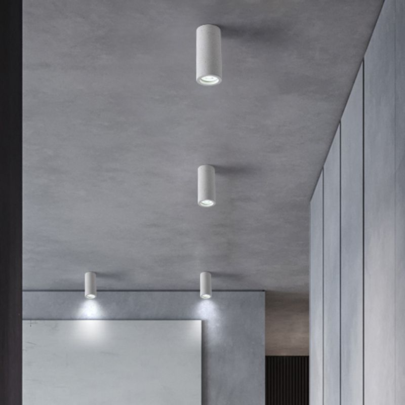 Arisha Plafonnier Cylindre Moderne, Ciment, Blanc/Gris Foncé/Gris Clair, Salon