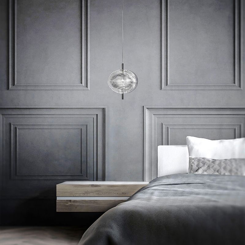 Valentina Suspension Globe Moderne, Verre/Métal, Noir/Or, Chambre - Neutralighting