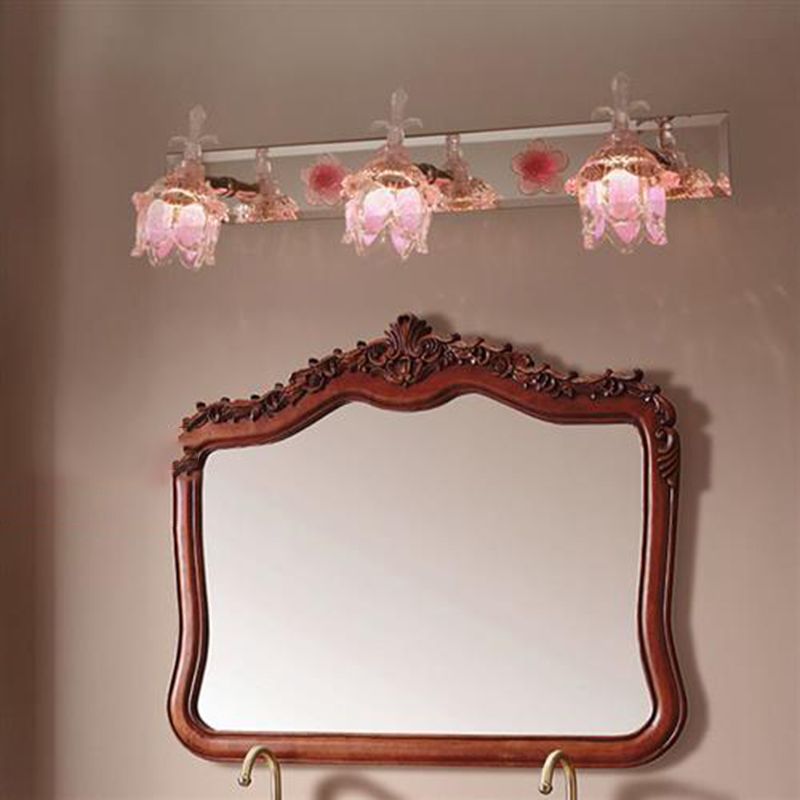Ray Applique Murale Fleur Moderne, Métal/Verre, Rose, Chambre - Neutralighting