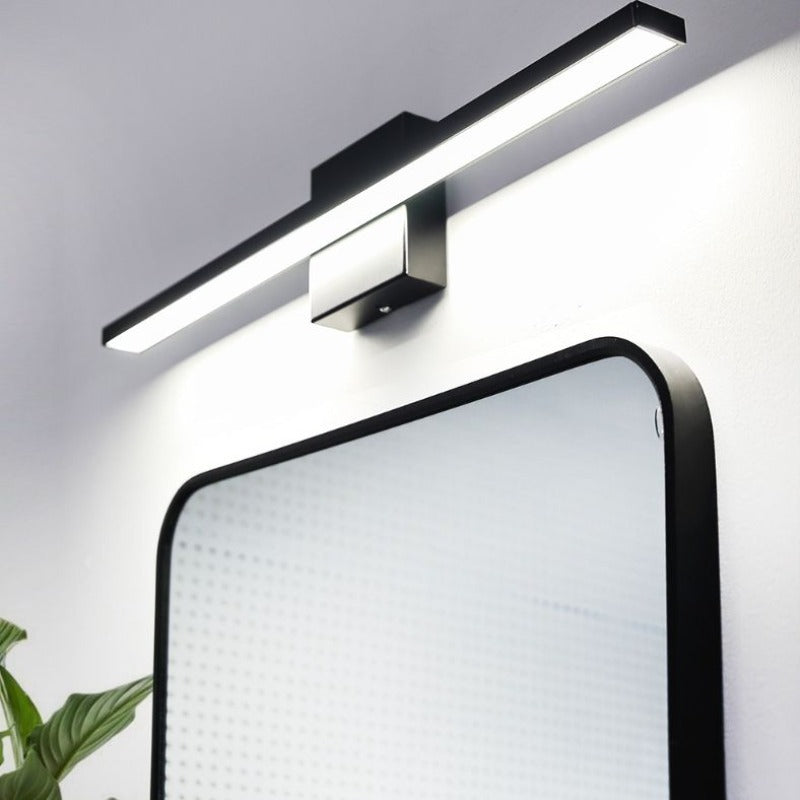 Ray Applique Murale LED Linéaire/Rectangulaire, Métal/Acrylique, Noir/Argent, Salle de Bain - Neutralighting